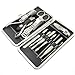 Beauty Bon Manicure, Pedicure Kit, Personal Nail Clippers Set Of 12, Stainless Steel Manicure Tools Kit With Portable Travel Case, All In One Beauty Care Tools medium Gold, Silver, Grey, Black