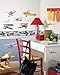 RoomMates Repositionable Childrens Wall Sticker Border Vintage Planes