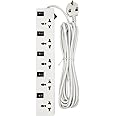 DXB Dream 5-Outlet Extension Cord with Individual Switches, 5-Meter Long Cable, Universal Socket Design, Fire-Resistant, Space-Saving Slim Profile - Ideal for Home and Office Use
