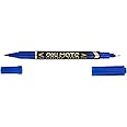 deli MateSwitch Permanent Twin CD/DVD Marker with 0.5 & 1.0 Tip, Blue