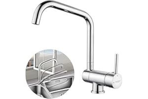 GRIFEMA GRIFERÍA DE COCINA-G4004 Rubinetto Monocomando per Cucina Pieghevole, Miscelatore Cucina Sottofinestra (G3/8 Pollici), Cromo/Argento