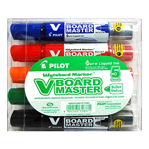 Pilot V Board Master - Set de 5 Marcadores Multicolor para Pizarra