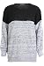 Womens Ladies Chunky Knitted Long Sleeves Round Neck Contrast Block Jumper Top