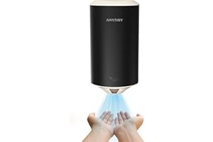 anydry única Cerveza Cultura Secador de Manos Eléctrico Compacto Secador de Manos Automático De Alta Velocidad Mate Negro Acero Inoxidable 1350W