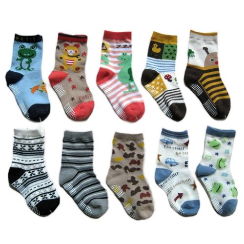 TOOGOO(R) Toddler Baby Cartoon Patterns Cotton Socks Kids Anti-slip Sole Cute Socks
