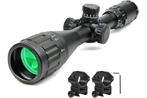 Mifhnby 3-9x50 AOE Riflescopes, Red, Green, Blue, Illuminated Mil Dot Reticle Scopes with 20mm Picatinny Rail Mount