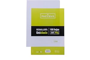 Unipapel Paquete de Hojas Lisas, 90 g, Papel Super Resistente Extrablanco Paperclas90G, sin Margen, Paper, Blanco, A4, 100