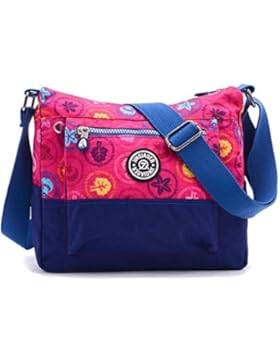TinyChou, lockere Schultertasche/Reisetasche/Umhängetasche für Mädchen, Nylon, wasserresistent, kontrastierende...