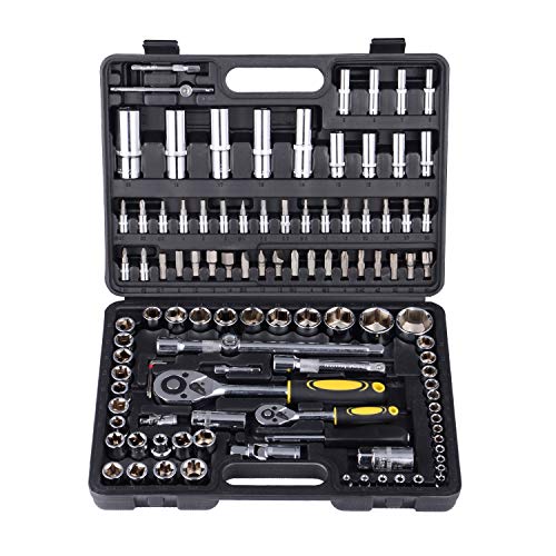 CDC DIGI 108PC 1/2" et 1/4" DR SOCKET SET TOURNEVIS SOCKETS BIT TORX PILOTE BITS KIT D'OUTIL DE CAS