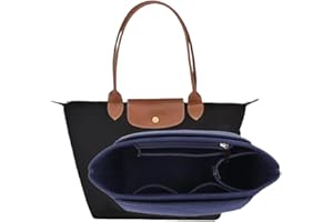 Yelschwa Inserto organizer per borse Longchamp, accessori adatti per manici lunghi e corti Longchamp, organizer per chiavi, rossetto, bicchieri d'acqua (blu, M (manico lungo)