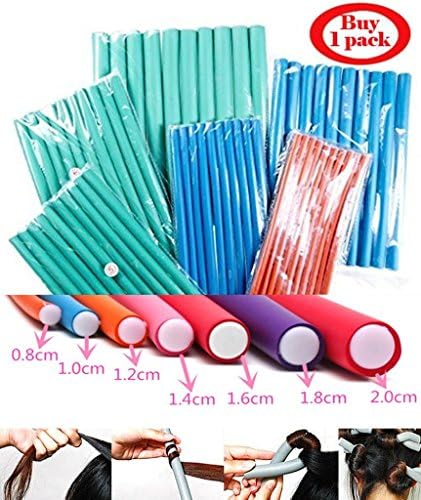 Wendy Queen Hair Foam Curler Roller Set, Pack of 10, Twist Curls Flex Rods, Reusable Cable Ties/Wrap to Organize Cords,Length 9.5"PINK