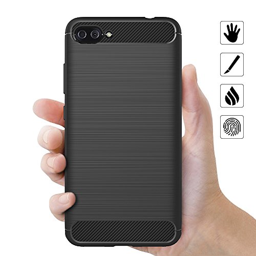 Funda ASUS Zenfone 4 Max ZC554KL  AICEK Negro Silicona Fundas para ASUS Zenfone 4 Max Pro ZC554KL Carcasa ASUS Zenfone 4 Max Plus ZC554KL Fibra de Carbono Funda Case  5 5 Pulgadas 