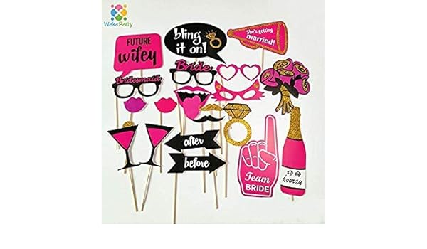 Questquo Naughty Bachelorette Party Photo Booth Props Diy Kit
