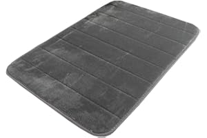VSUSN, Tappetino Antiscivolo per Il Bagno, Assorbente, in Schiuma Memory, Microfibra (Grigio Scuro, 50 x 80 cm)
