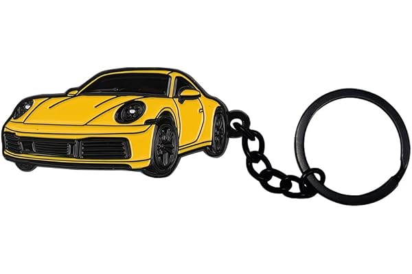 BIHEE Porte-Clés Compatible Avec Porsche 911, Mini Accessoires de Porte Clé de Voiture en Métal pour Cadeau,Noir