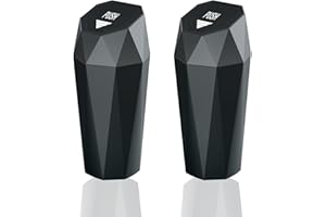 YIOVVOM Auto-Mülleimer mit Deckel, Mini-Diamant-Design, automatisch, tragbar, für Auto, Zuhause, Büro, Küche, Schlafzimmer (2, grau)