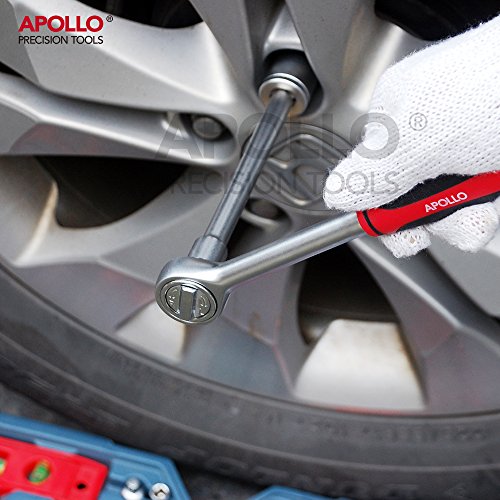 68-teiliges Heim- & Garagen-Werkzeugset einschließlich schwerem 200g Schlosserhammer, 200mm verstellbarem Schraubenschlüssel, metrischen Steckschlüsseln (4 bis 17mm) und 3/8 Zoll Ratschengriff- alles in stabiler Aufbewahrungsbox - 5