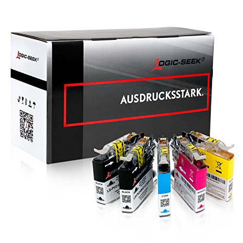 5 Tintenpatronen für Brother LC-223 XXL LC-225 LC-227, MFC-J4420DW MFC-J4620DW 4-in1, DCP-J4120DW MFC-Ink, MFCJ5320DWG1 MFC-InkFaxA3, Schwarz je 20ml, Color je 13ml