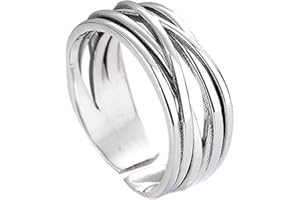 Auriselle Anello da uomo con texture geometrica, gioiello aperto regolabile retrò punk gotico, regalo di compleanno/natale vichingo unisex vintage per uomini ragazzi signore