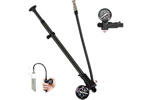 Dhqkqg Pompa per Ammortizzatori Bici, Pompa per Bicicletta con Manometro, Pompa per ammortizzatori ad alta pressione, Pompa Bicicletta, 300 PSI, Adatto per MTB, Bici Corsa, Accessori Bici