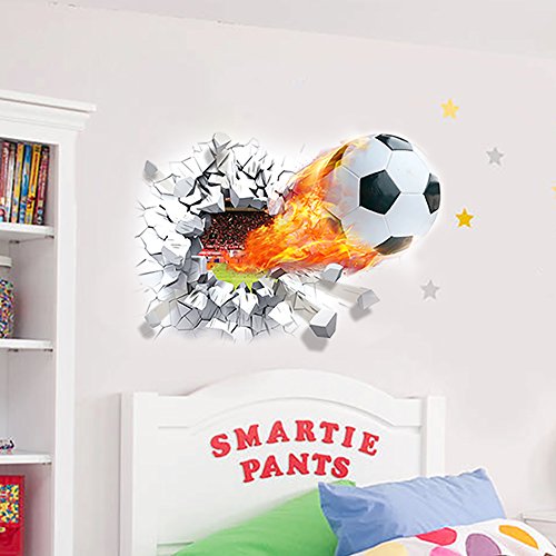 Stickerkoenig 3D Wandtattoo Wandaufkleber Wanddurchbruch Loch Wand Sticker DIY Kinderzimmer Fußball Stadion Fussballer #1473 - 3