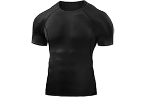 Towintec Maglietta a Compressione da Uomo, Allenamento Sport Maniche Corte Cool Dry Traspirante Asciugatura Rapida Maglia a Manica Corta per Correre Jogging Fitness Palestra