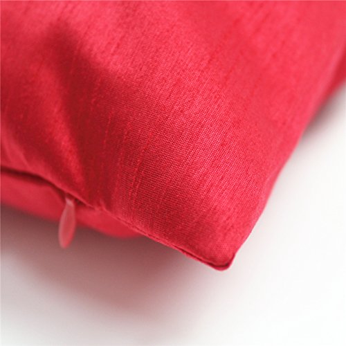 45x45cm Stoff Seide Kissenbezug Dekor Sofakissen Abdeckung Kissenbezug – Rot - 3