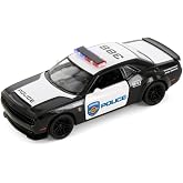 Kinsmart 2023 Dodge Challenger SRT Demon 170 Polis Arabası Model, Siyah/Beyaz, 5461DP