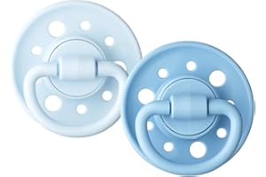 DODIE Sucettes Rondes GAÏA, tetine pour bébé, 0-6 mois, Bleu, Lot de 2