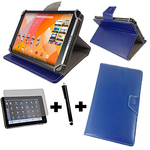 3er Set - Denver TAQ-10182 / 25,6cm / 10.1 " Tablet Pc Tasche + touch Stift + Schutzfolie - 10.1 Zoll Blau 3 in 1
