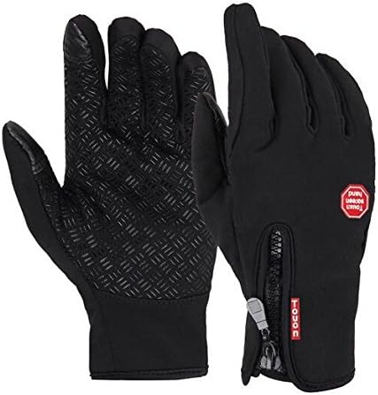 [on sale] Cycling Gloves, Ipekoo Unisex Winter Gloves With Touch Screen Function for Skiing Hiking Cycling Driving (Black, X-Large)