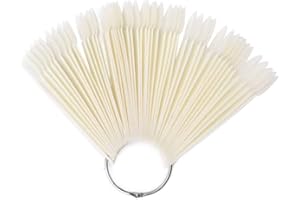 SOUREPOSE Palette di Colori per Unghie, 50Pcs Display Card a Forma di Ventaglio, Testa Tonda, Strumenti per la Pratica, Set per Nail Design (01)