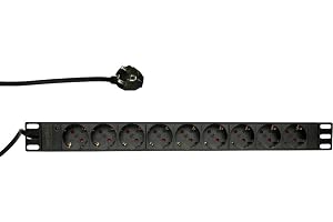 LogiLink Professional PDU9C03 högkvalitativ 19 tum grenuttag 9-fack CEE7/3 (skyddskontakt)