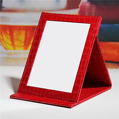 Preisvergleich Produktbild Kosmetikspiegel Portable Desktop Kosmetikspiegel, Rot 20*15cm