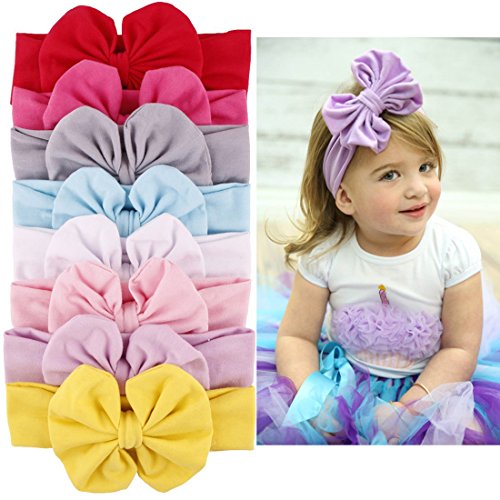 Jastore®8 pcs Baby Mädchen Haarbänder Bowknot Kopfschmuck Kinder Haarschmuck Stirnband Fotoshooting - 2