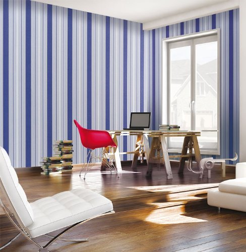 Streifen Tapete EDEM 069-25 Vinyl Designer Tapete Struktur Moosgrün hellgrün weiß silber - 2