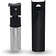 Hunky Dory 10ml Unique Empty Refillable Glossy Black Plastic Bottle with Spray Pump and Cap for For DIY Perfume, Essential Oils, Blends, Rose Water (Pack of 1)