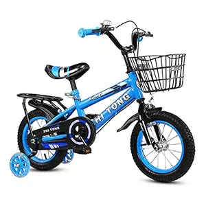 12/14/16 Inch Children Bike Boys Girls Toddler Bicycle Adjustable Height Kid Bicycle with Detachable Basket for 2-7 Years Old