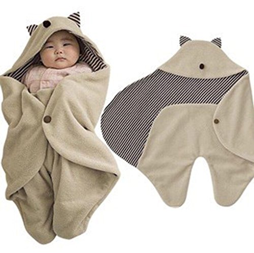 Highdas Cute Cartoon Shaped Multi-function Soft Fleece Baby Newborn Infant Swaddle Blanket Wrap Stroller Sleeping Bag