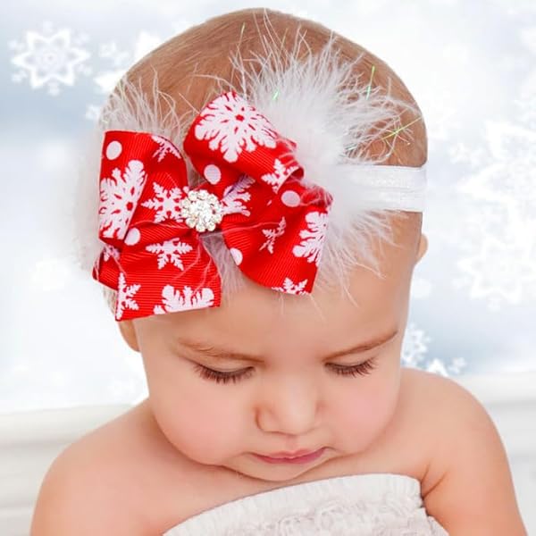 Baby Haarband Mit Schleife - Elastisches Stirnband Für Kleinkinder In Rot