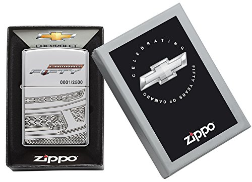 Zippo 16938 Chevy Camaro Armor Case high polished Sturmfeuerzeug, Chrom, silber, 5.8 x 3.6 x 1.8 cm - 5