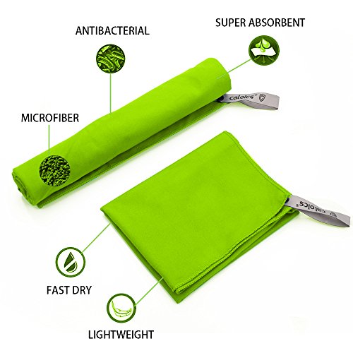 Mikrofaser Handtücher,Caloics® leichtes, schnell trocknendes saugfähiges&Antibakterielles Deodorant Mikrofaser-Badetuch 130 x 80 cm und 60 x 38cm für Reisen,Bad und Sport - 3