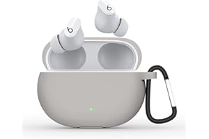 GIOPUEY Cover Compatibile con Beats Studio Buds/Buds+/Buds Plus (2023), Cilicone Custodia, Ultrasottile Case Cover, Antiurto, Resistente ai Graffi - Grigio