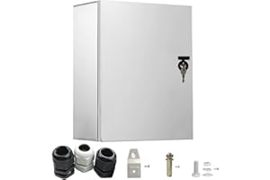 GTYORUS Armario eléctrico inoxidable, caja de conexiones 30x25x14 cm, placa de montaje aislante, resistente al agua, distribuidor montado en la pared