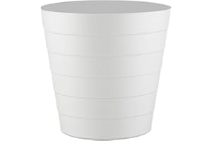 Zuvo Plastic Paper Bin 5L - Shatter-Proof Waste Basket for Office Desk & Bedroom Bin - Ideal Paper Bin with Wave Design - White