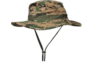 QHIU Boonie - Sombrero de Pescador táctico, protección Solar, visión de Camuflaje para Acampada, Senderismo, Pesca, Hombre, Unisex