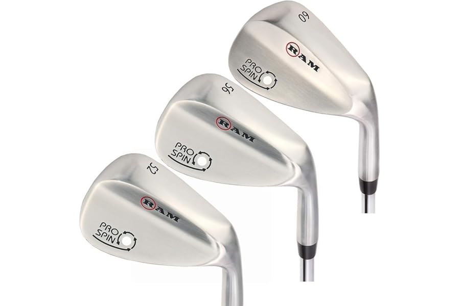Ram Golf Pro Spin 3 Wedge Set - 52° Gap, 56° Sand, 60° Lob Wedges - Mens Right Hand