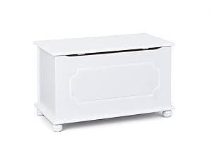 Inter Link - Baúl de madera maciza - Baúl de almacenaje - Banco de almacenaje con tapa abatible - Lacado blanco - Emel