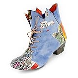  TMA SEELENlook Damen Stiefeletten, Echtleder, Königsblau, 36 EU