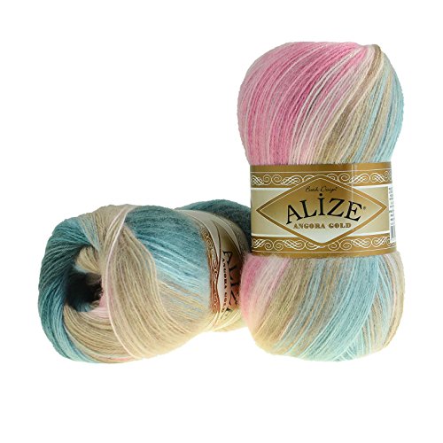 Strickgarn ALIZE ANGORA GOLD BATIK 100g, #2970 bubble gum